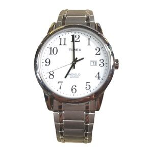 Timex Indiglo Easy Reader Silver Tone Watch - Large Dial